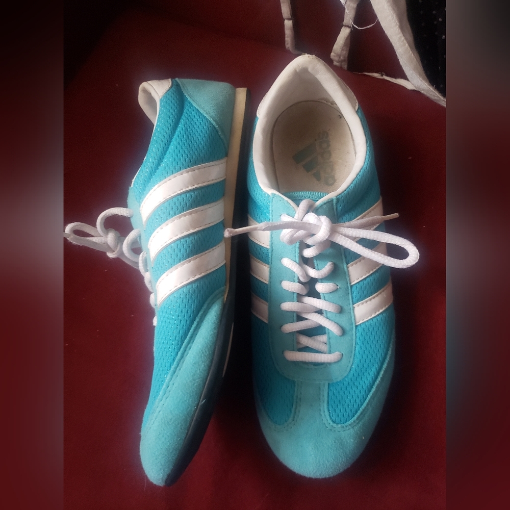adidas Blue and White Athletic Shoes